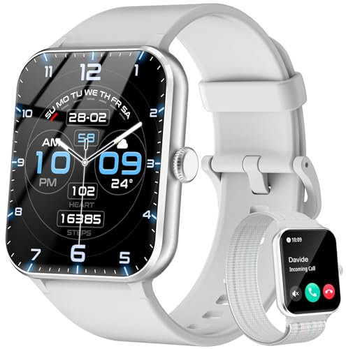 Smartwatch Uomo Donna, Orologio Fitness con Chiamate ,100 Modalità Sportive, 1.85 Smart Watch Monitor del SpO2/Sonno, 24H Cardiofrequenzimetro da Polso Fitness Tracker per iOS Android Smartphone