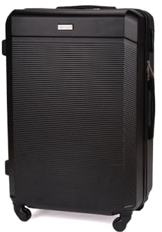 Solier Reisekoffer – Koffer mit 4 Rollen - Tourister Trolley - Rollkoffer mit Zahlenschloss - Groß Reisetrolley ABS (schwarz, L)