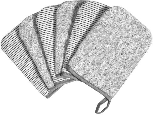 PHOGARY 6 Waschlappen Coral Fleece Waschhandschuh Frottee, 13x20cm Kleine Waschhandschuhe Weiches Gesichtshandschuh für Gesicht, Badespaß Tuch, Wiederverwendbare Make-up-Entferner-Handschuhe
