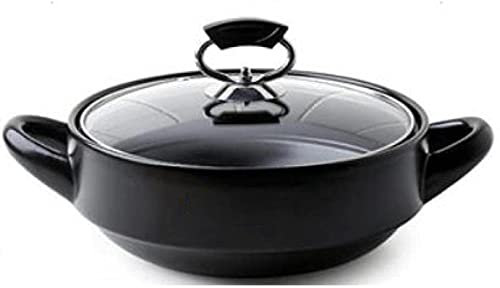 CVNIMV Cazuela De Cerámica Olla De Barro Utensilios De Cocina Cocina-Antideslizante Y Estable Secado Rápido Almacenamiento Conveniente-2.4L ()