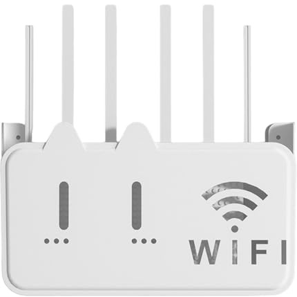 Supporto a parete per router, supporto a parete per via cavo,Supporto per router adesivo posteriore in acrilico per montaggio a parete - Ripiano salvaspazio per via cavo, supporto router decorativo mu