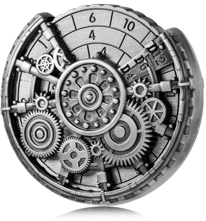 DND Ruota Dadi Spinner 7-in-1 Metallici, Roulette Ingranaggio D&D con Scatola, Accessori per Giochi di Ruolo e Giochi di Società, Argento Scuro