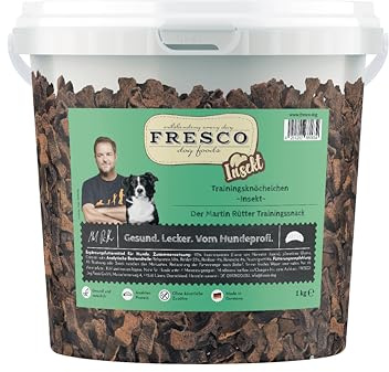 FRESCO Dog Martin Rütter Trainingsknöchelchen Insekt 1kg | Hundeleckerli hypoallergen & getreidefrei mit 92% Insektenprotein | Geruchs- & fettarm | Gesunde Hunde Leckerlis fürs Hundetraining