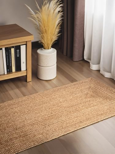 Hanse Home Sharmila - Tappeto in iuta naturale, 100% iuta, tessuto a mano, robusto e facile da pulire, moderno, in fibra naturale, stile boho, colore marrone naturale, 80 x 200 cm
