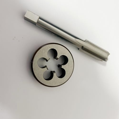 Taraud et filière, M14 x 1 mm, taraud fileté, kit de coupe à filetage fin, taraud droit, filetage droit, matériau en acier rapide, rouleau de satin, pour couper des filetages