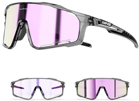 KAPVOE Fotocromatici Occhiali Da Ciclismo Con TR90 Occhiali Da Sole Sportivi Donne Uomini Che Corrono Chiaro Mtb Bicicletta Accessori Rosso Verde 55