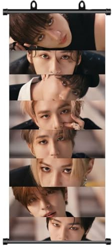Stray Kids Poster,Stray Kids Rollbild StrayKids Fanartikel,StrayKids Scroll Poster,Cumpleaños Decoración,Tela para Decoración de Pared, 70 x 30 cm