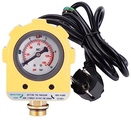 Regulador de Presión Para Bomba de Agua, Presostato Electrónico Ajustable, 220V Interruptor de control de presión a 10 bares para bomba sumergible de chorro profundo con cebado automático