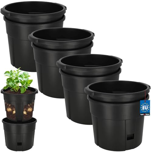 KOTARBAU® 4-pack Potatisodling – ⌀ 29,5 cm – plast – potatis – planteringskruka – svart – planteringskruka – stor – utomhus