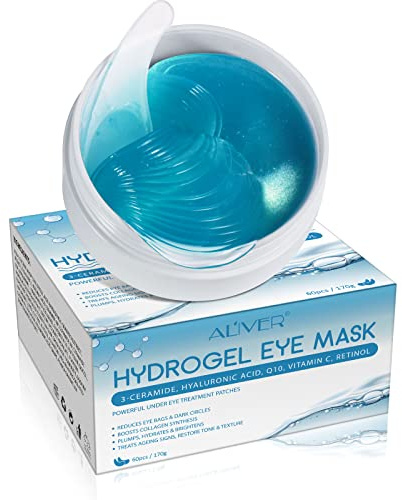 Almohadillas de Hidrogel para los Ojos con Colágeno y Ácido Hialurónico, 60 Piezas, Antiojeras, Bolsas de Ojos e Hinchazón, Máscaras Hidratantes para Ojos Radiantes y Líneas Finas