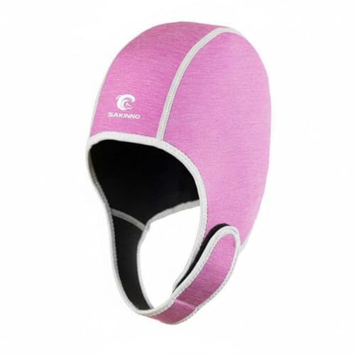 MERIGLARE Gorro de Buceo Capucha de Neopreno Cubierta Térmica con Diseño de Orejas y Correa Ajustable Adecuado para Niños Adultos Piscina Playa Actividades Deportivas de Agua, Rosa, Talla Única