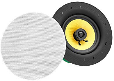 Pronomic CLS-660 WH High-End Gewebe Einbaulautsprecher (2-Wege Decken-Lautsprecher Box, 6,5/165 mm Woofer, 1,2/30 mm Tweeter, 60/120/240 Watt RMS/Musikleistung/Peak, Equalizer, Frequenzweiche) weiß