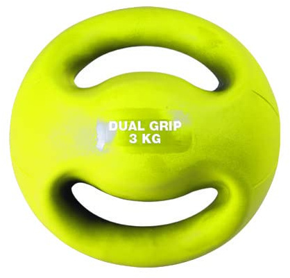 Balón Medicinal Dual Grip, Balón Medicinal con Asas para Entrenamiento Funcional, Ejercicio Fitness de Levantamiento de Peso, Doble Agarre cómodo, Ejercicio balón medicinal gimnasio (3)