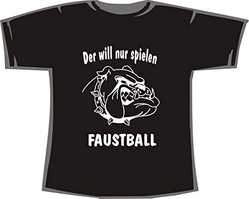 Der Will nur Spielen, Faustball; T-Shirt schwarz, Gr.M