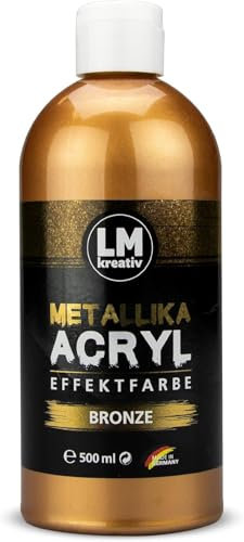 LM Metallika 500 ml Bronze - Acrylfarbe für Metallic Metall-Glanz, Effekt-Farbe, Bastel- und Deko-Farbe Metallisch Glänzend