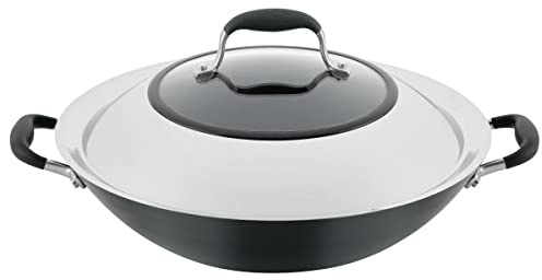 Anolon Advanced Home Hard-Anodized Nonstick Open Stock Cookware- Woks (14-Inch Covered Wok, Onyx)