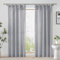 Fmfunctex Grey Pencil Pleat Sheer Curtains for Living Room 90 Drop Linen Textured Eyelet Curtains for Bedroom Semi Sheer Light Filtering Window Curtain Drapes for Dining Room 2 Panels