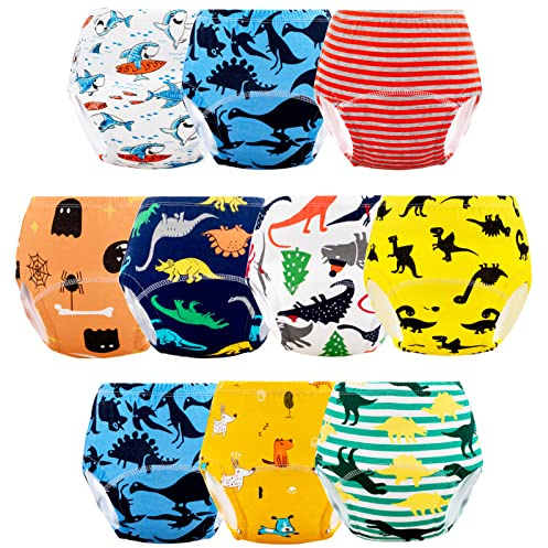 JackLoveBriefs Potty Training Pants for Toddlers Boys Cotton Training Underwear 2-3 Years 10 Packs S Multicolor