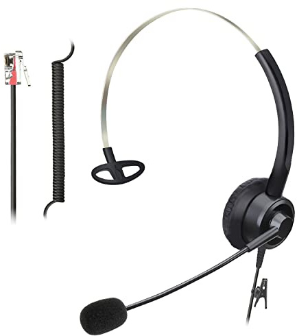 Callez RJ9 Telephone Headsets with Microphone Noise Cancelling, Corded Office Phone Headsets Compatible with Yealink T27G T29G T40G T41P T41S T42S T46S T48S T53W T55A Avaya 9608 9611 9630 J169 J179