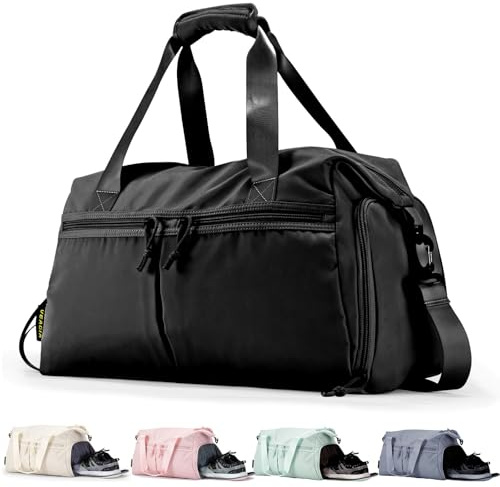 Weekender Duffel Bag with Shoe Compartment And Wet Pocket-Luggage Everyday Overnight Bag for Men and Women Travel-Carry On Gym Bag