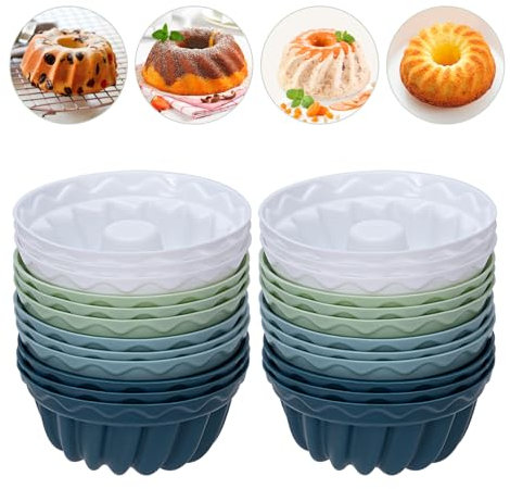 MumdoYAL Set da 24 stampi per Gugelhupf in silicone - Stampi in silicone senza BPA per muffin e cupcakes (24)