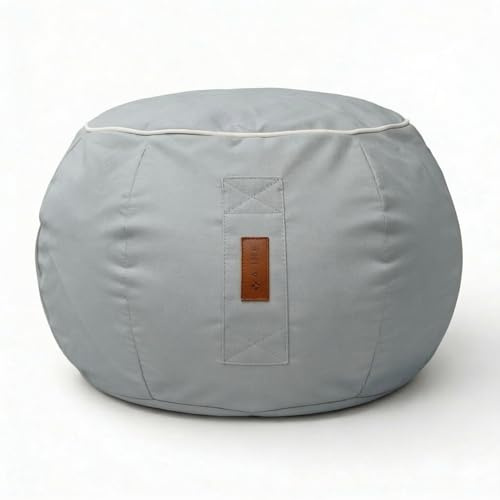 Aiire Puff Exterior Jardín en Olefina - Reposapies Puf con Relleno Incluido XXL de Diseño para Jardín,Terraza o Piscina - Reposa Pies Bean Bag Moderno - Taburete Sofa Gris [45x30]