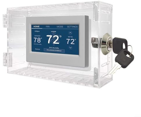 CWOQOCW Couvercle de thermostat universel avec 2 clés - Protection transparente avec serrure