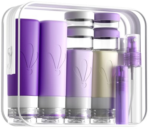 INSFIT 17 Pack Travel Bottles for Toiletries, CAA Approved Travel Size Containers with Labels, BPA Free Leak Proof Squeezable Silicone Tubes for Shampoo Conditioner Lotion Body Wash