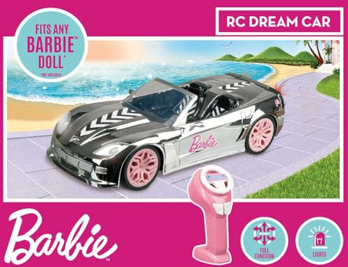 Mondo Motors - Barbie Dream Car Silver - 2.4 GHz - modèle radiocommandé à l'échelle 1:14 - phares Qui s'allument - 63813