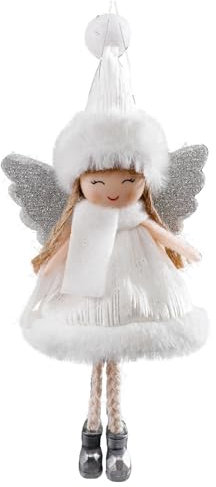 Decorazione Natalizia per Ragazza Angelo | Ornamento di Peluche per Albero di Natale - Decorazioni Fatte a Mano per Uffici
