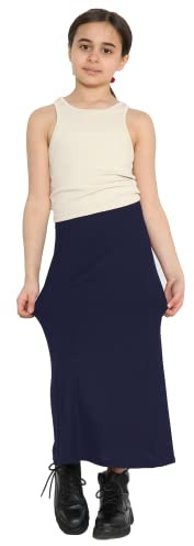STAR FASHION Gonna lunga per ragazze lunghezza intera per uniforme scolastica, lunghezza alla caviglia, gonna a tubino per bambini