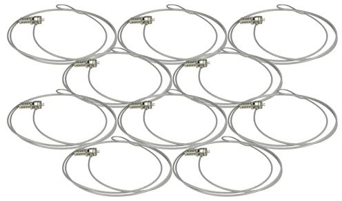 vhbw 10 x Kensington Lock för bärbar dator Notebook – kabellås med kombinationslås, 1,8 m