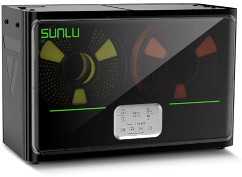 SUNLU Official 3D Printer Filament Dryer S4, 4 Spools Capacity, 3 Circulation Fans, 350W PTC Heater, 70℃ Max Temperature, Intelligent Humidity Control, Nylon TPU PLA PETG ABS Filament Dryer Box, Black