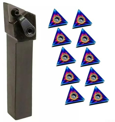 UrbanHui MTJNR2020K16 Soporte de herramientas de torneado de torno CNC 20 mm vástago 93 ° con insertos de carburo TNMG1604 para acero, acero inoxidable y hierro fundido