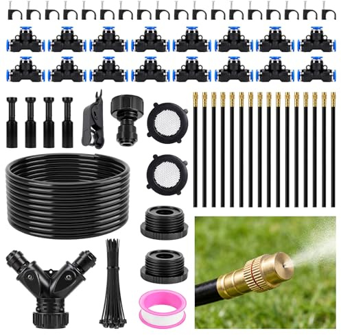 Sockywin Sistema di irrigazione da giardino, regolabile a 360°, sistema di irrigazione per balcone, irrigazione delle piante, con 16 ugelli, irrigazione a goccia, irrigazione da giardino, per piante