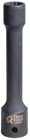 Sunex Tools 212MZB, 1/2-Inch Drive 12mm Nissan Head Bolt Socket, 4.5 inches, Alloy Steel, Hand Tool