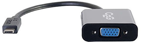 C2G USB C to VGA Adapter for Mac, Lenovo and more, Full HD USB 3.1 USB-C to VGA HD15 Black Adapter