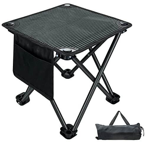 Tragbarer Klapphocker Campinghocker Kleiner Angelstuhl Leichter Faltbarer Fußhocker Mini Slacker Hocker mit wasserdichter Tasche für Camping, Angeln, Grillen, Picknick, Skizzieren mit Tragetasche