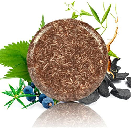 Barra de champú para oscurecer el cabello negro, Jabón Polygonum Multiflorum Barra de champú para oscurecer el cabello Acondicionador orgánico y reparador de para el negro (1)