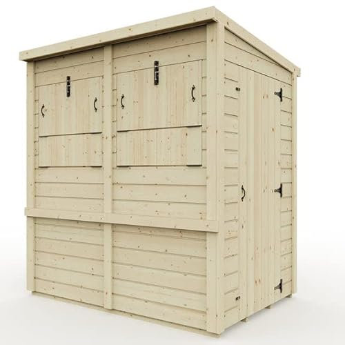 Everest Party Bar Shed with Pent Roof, Door and Hatches - 4ft x 6ft | Untreated, High Grade Scandinavian Redwood Smooth Planed Timber, 12mm Thickness, 32mm Framework