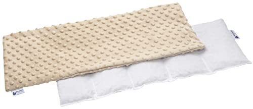 Medi Partners Coussin chauffant noyaux de cerise 60x20cm 800g Minky 5 Chambres par le froid Taie d'oreiller amovible (Beige)