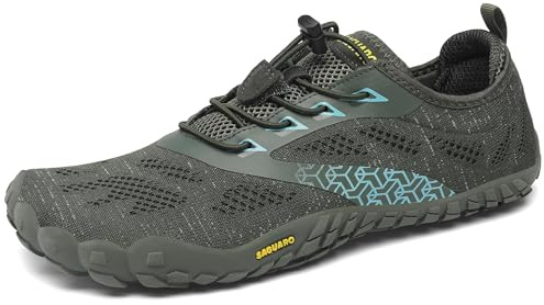 SAGUARO Barefoot skor med fingrar för vandring Trail Running Gymnastik, 36-48, Grön, 40 EU
