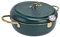 Pentola per Friggitrice, 24 cm Giapponese Tempura Friggitrice Pentola per Friggere in Acciaio Inossidabile con Termometro e Coperchio della Griglia Antigoccia(Verde scuro)