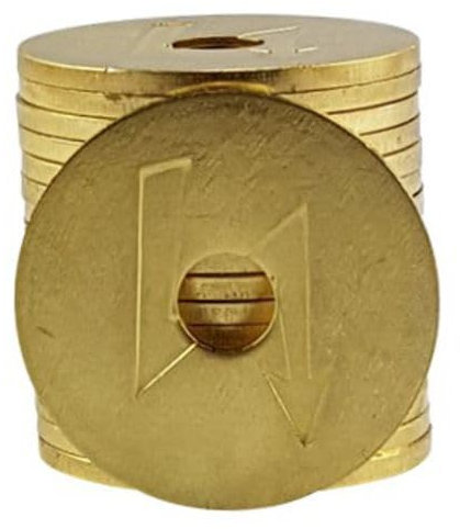 Zeco Wertmarke Münzautomat, 26mm, kompatibel mit NZR Blitz Waschmarke 2020, Messing Waschmünze für Münzautomat, 50 Stück Blitz