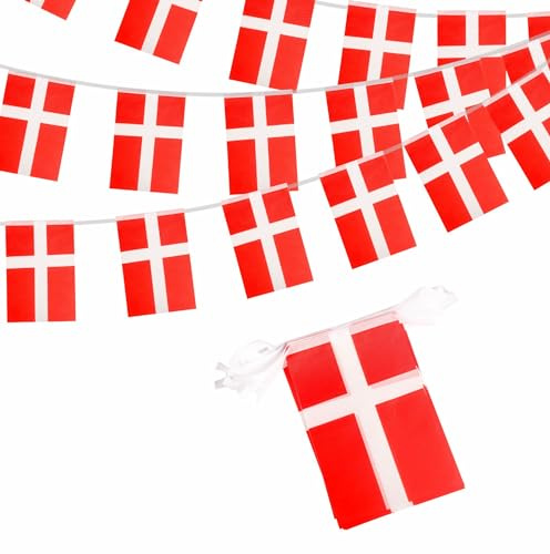 Danska flaggan flaggväv 10 m 30 Danmark flagga festdekorationer