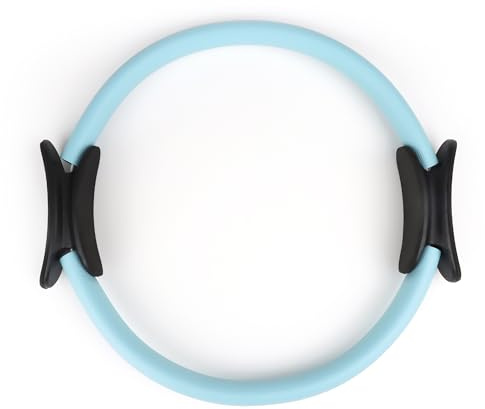 Phoenix Fitness Pilates Ring - Double Handle Exercise Circle Fitness Magic Circle Resistance Ring Dual Grip for Yoga Core Training - 15 Inch (Blue)