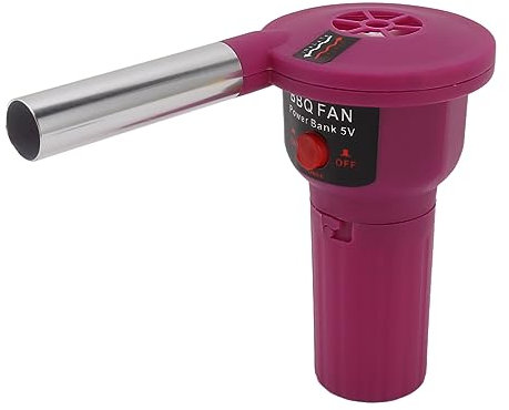 Kikumi Elektrischer Grill-Kochventilator, Tragbares Grill-Gebläse, Sichere Hochtemperaturbeständigkeit, mit USB-Kabel, für Camping