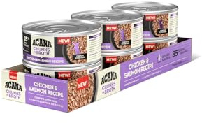 ACANA Chunks in Broth Wet Cat Food Chicken & Salmon Recipe for Kittens 5.5oz Cans (6 Count)