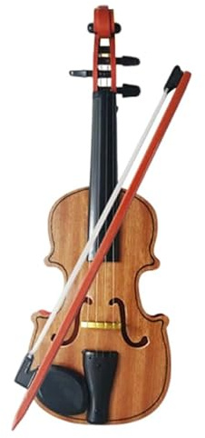 Vaguelly 1 jeu de violon en bois - Jouet pour enfant - Violon débutant - Petit violon - Instrument de musique pour enfants - Jouet musical pour enfants - Violon en bois marron clair