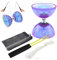 Cunlvyyds Jonglieren Diablo Set für Kid Anfänger Diabolo Set 4pcs/ Flexible weiche Kunststoff -bewegliche Lager Diabolo -Spielzeug mit Stick und Schnur und Netzbeutel für Kid Fun Toys Diablo